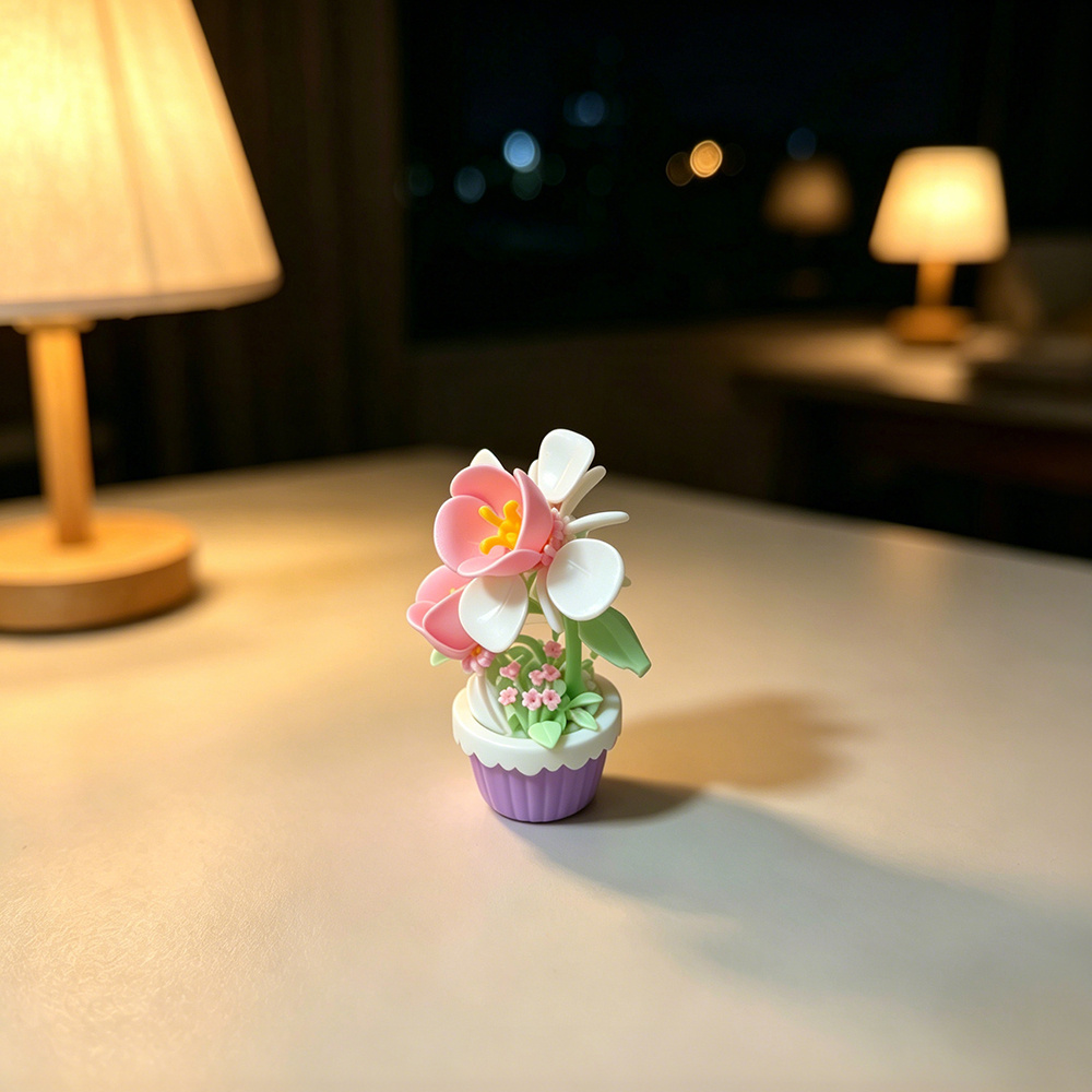 Camellia Plant Potted Building Block Flower Series